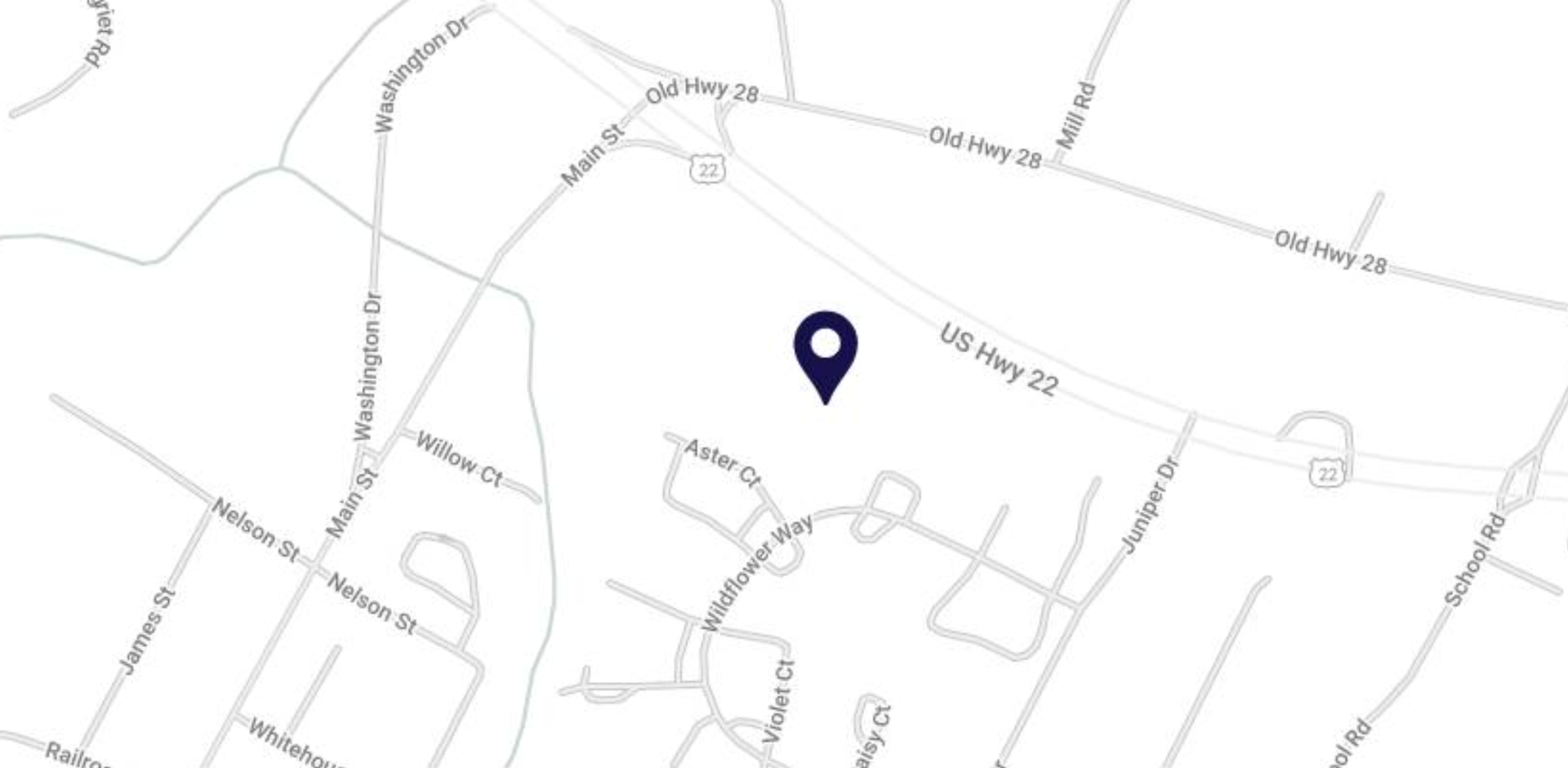 Map showing Whitehouse Station Center for Dentistry on US Hwy 22 in Whitehouse Station, NJ